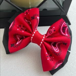Handmade Red Bandana Hair Bow